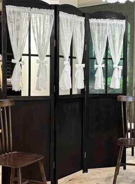 纱帘花进门玄隔断AL102357架橱窗实木落地古折复叠屏关风服装店镂