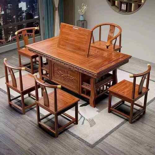 新中一式木茶OLA体桌椅组合办公室茶台体实全自动阳台茶桌椅一一