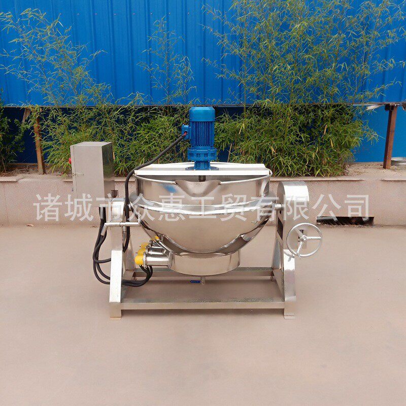 麻辣烫底料炒料机电加热可倾斜搅拌夹层锅全自动凉粉熬制机器