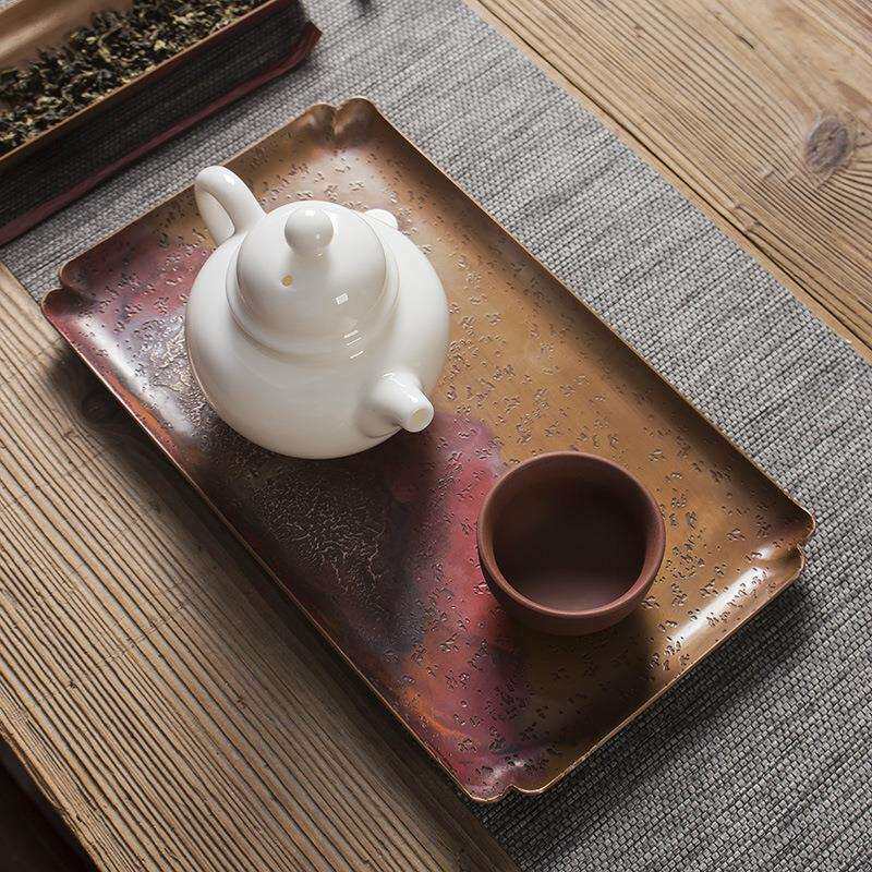 淘瓷八紫铜鎏银干泡盘壶承茶托垫子茶具茶壶托配件功夫小茶盘