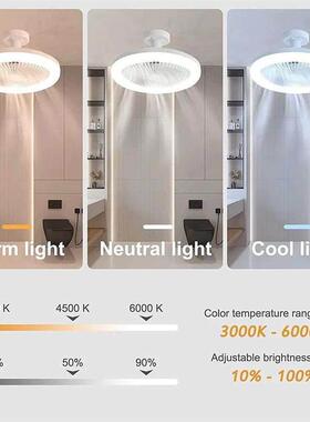Ceiling Fans With Remote Control and Light LED Lamp Fan E27