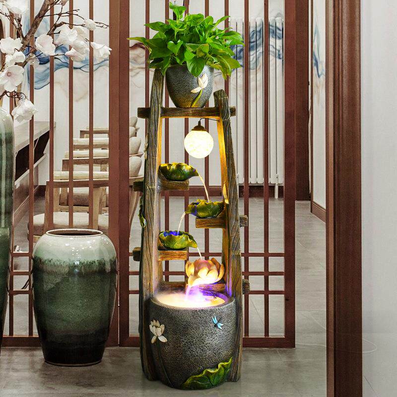 式假82001山流水喷泉水欧景室客厅办公加观湿器室内鱼缸店铺招财