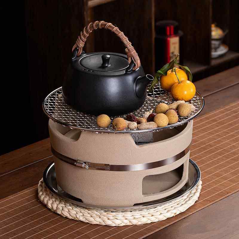 围炉煮茶套装土陶炭炉家用室内炭火烧烤茶炉户外罐罐茶煮茶器茶壶