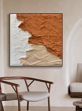 网红《莫扎.特》简约餐装饰客画厅挂象画厅正方形橙色抽油画