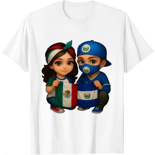 HAGBDH Shirts Tees Kids Cartoon Holding Honduras El Salvador