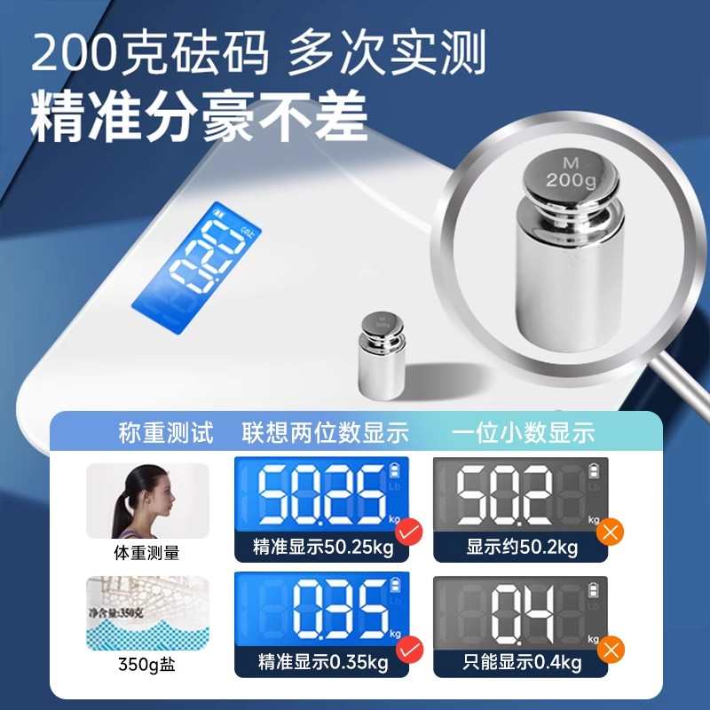 Lenovo/联想体重秤家庭耐用高精准智能电子称小型减肥人体秤3352