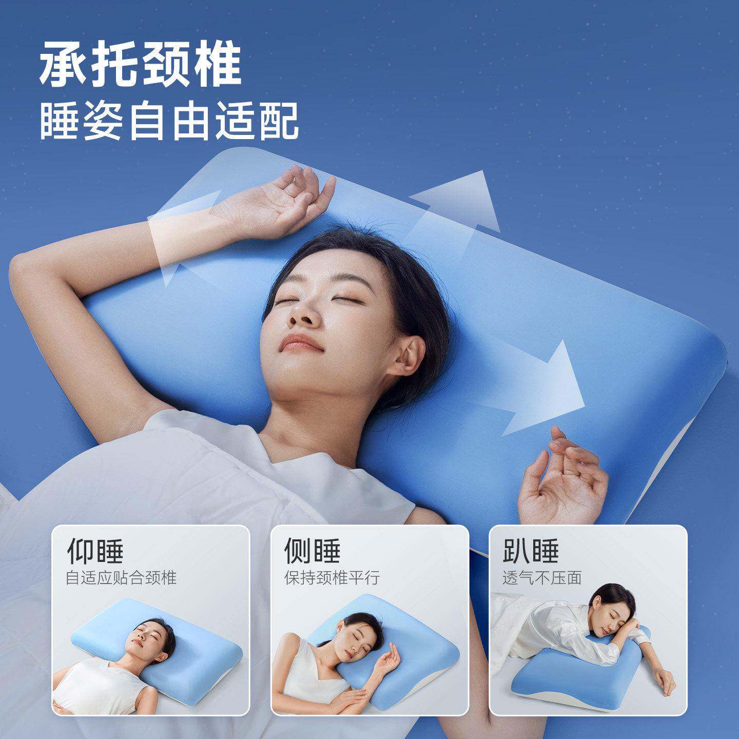 学枕头记忆棉枕同深睡zt0慢回弹呵眠护颈椎助睡宿舍颈椎枕枕眠芯