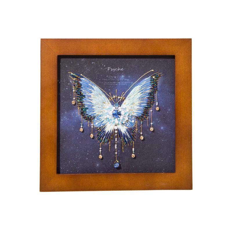 43N法式刺绣手工diy材料包欧式立体蝴蝶珠绣相框画家居摆台情侣礼