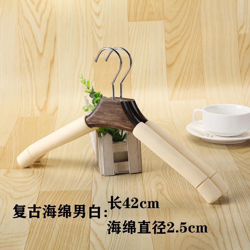 新款10个服挂装店实木海绵衣架挂防滑装木质衣家用衣服架无裤痕衣