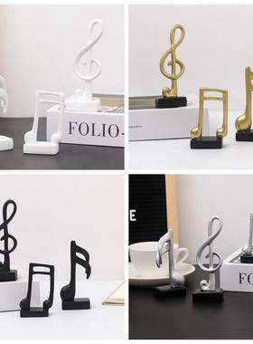 有艺术感的摆件玄关摆件柜子客厅高级感北欧迷你套三音符树脂工艺