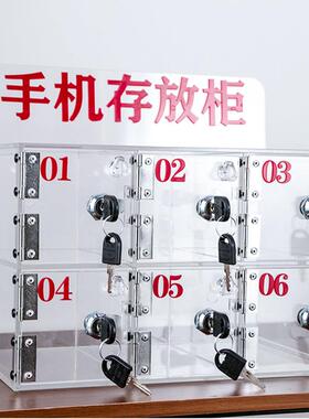 手柜亚克力透机明机存NYQ放管柜带锁收纳箱手六门保存放柜简易寄