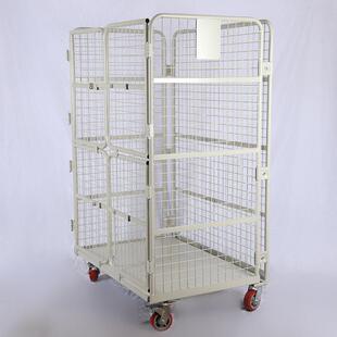 物喷流周转拣车折叠式 卸货 格四小门网塑车仓储中转笼车快876递装