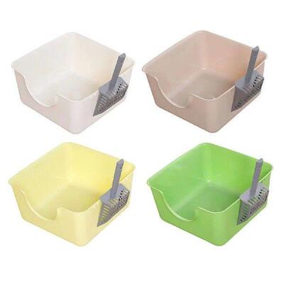 Open Litter Box Kitty Litter Pan Anti Splashing Kitten