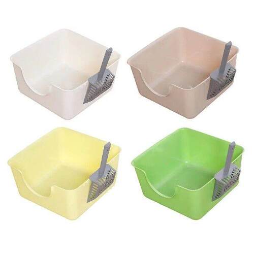 Open Litter Box Kitty Litter Pan Anti Splashing Kitten