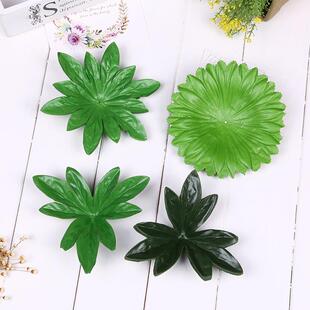 绢布花配件花材仿真花叶子做清明花假花叶子厂家直销树叶配件花叶