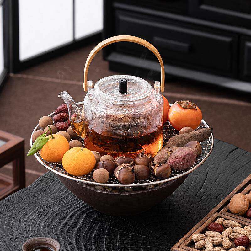 围炉煮茶家用室内烤红薯电陶炉小型日式茶壶煮茶器煮茶炉套装一套