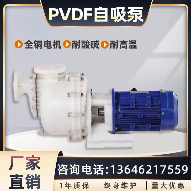 耐酸碱自吸泵耐高温可空转PVDF防腐蚀大头化工泵氟塑料马肚污水泵
