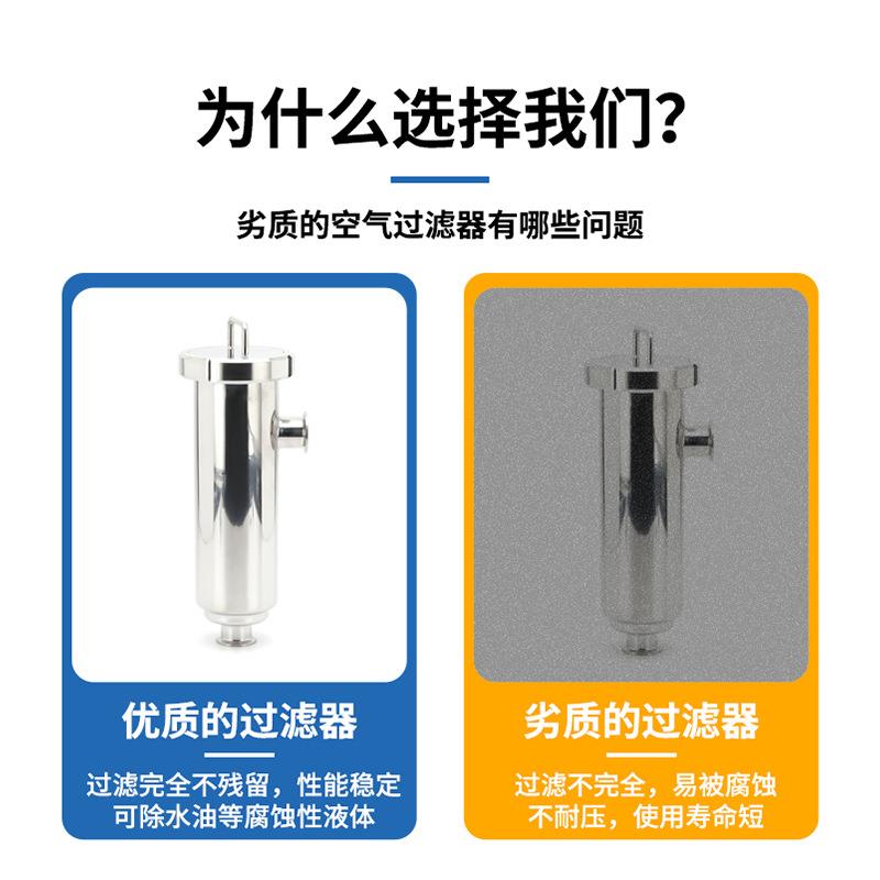 活接装角式管过滤器304不锈钢活接快装卫快生级杂滤质分离单联道
