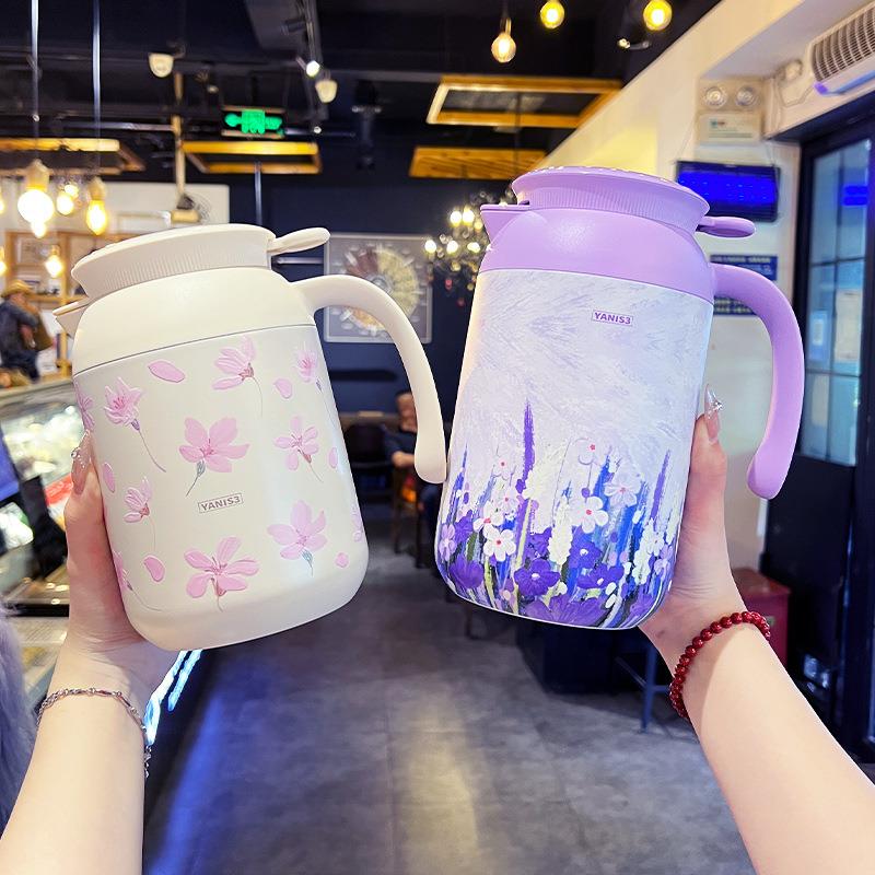 1.5L大容量保温壶高颜值2025新款带茶隔焖茶壶家用热水瓶带把手