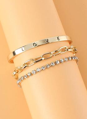 Simple fashion personalized letter love open Brlet alloy ful
