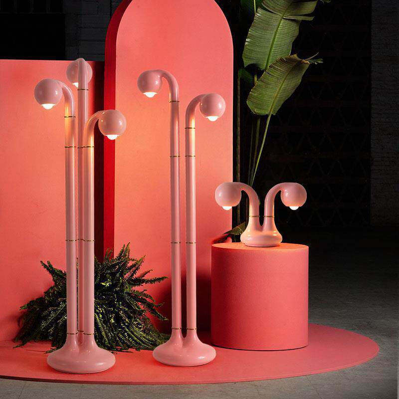 现代简约轻奢灯具时尚创意落地灯粉色艺术设计师样板房落地灯客厅