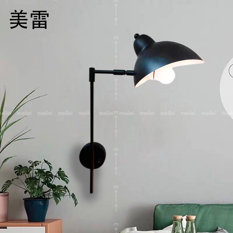 可旋转卧室床头灯壁灯复古壁灯免接线工业风LOFT民宿壁灯
