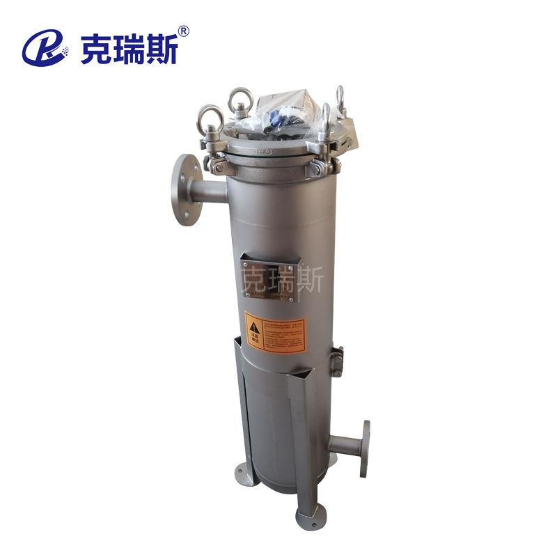 克瑞斯侧式平盖钢袋式过滤器单袋式不锈KRS-DS1-入工业循环水却水