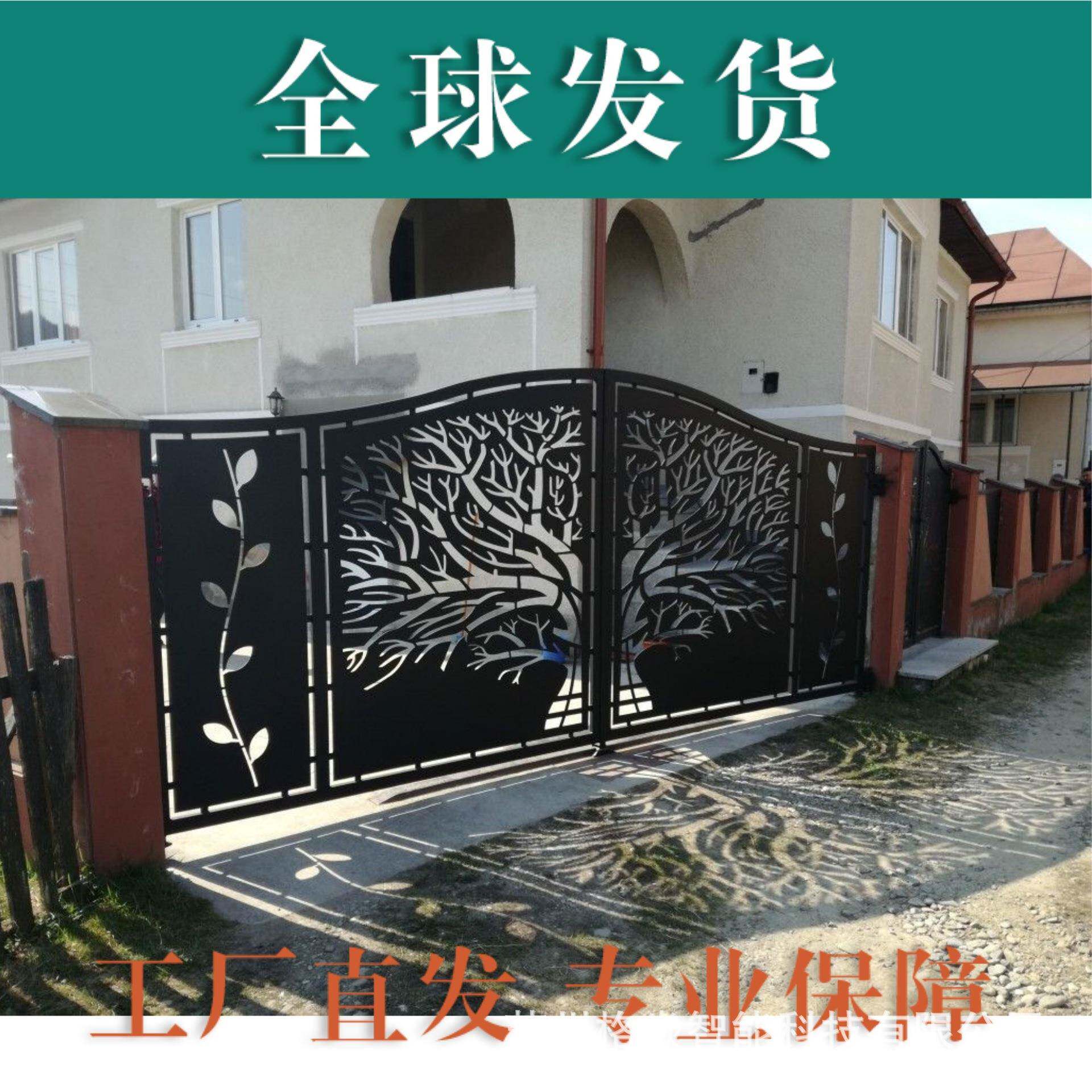 铁艺大门别墅对开门欧式乡村庭院门铁大门对开门农村自建院子门