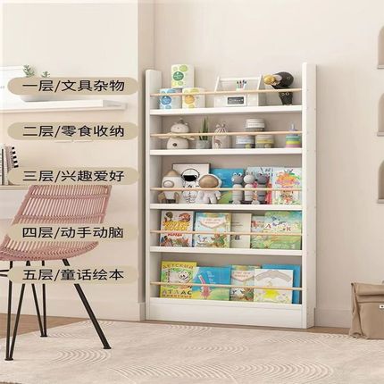门后书架置物架实木收纳柜儿童壁挂多层墙上一体靠墙缝隙窄柜