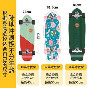 迈卡龙Slide陆地冲浪板滑板S7初学者路冲板冲浪滑雪训练免蹬地陆