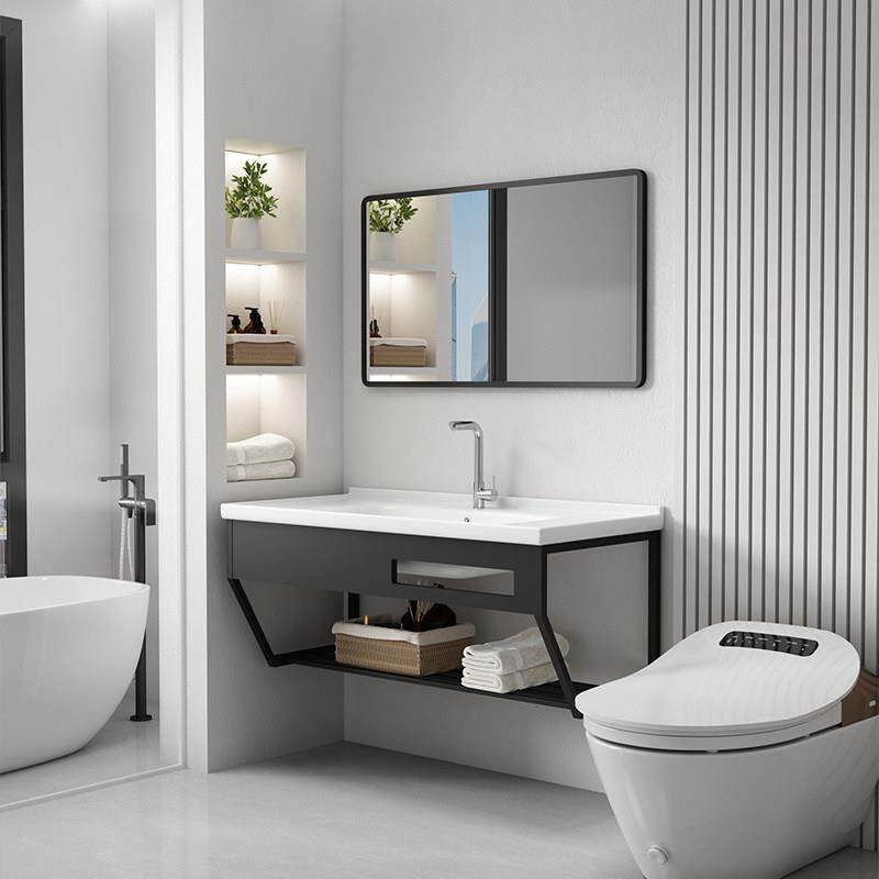 壁挂式不锈钢支架陶瓷一体化面盆洗脸盆洗澡间洗澡间组合面盆洗脸