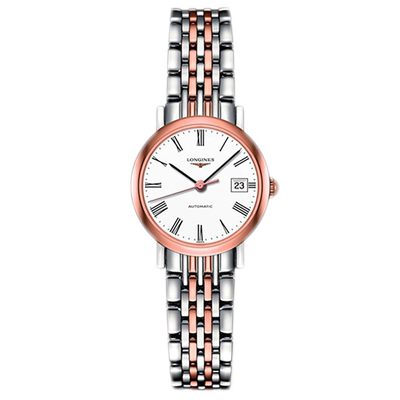 [9.8新]浪琴制表传统精钢/18k玫瑰金自动机械手表女L4.309.5.11.7