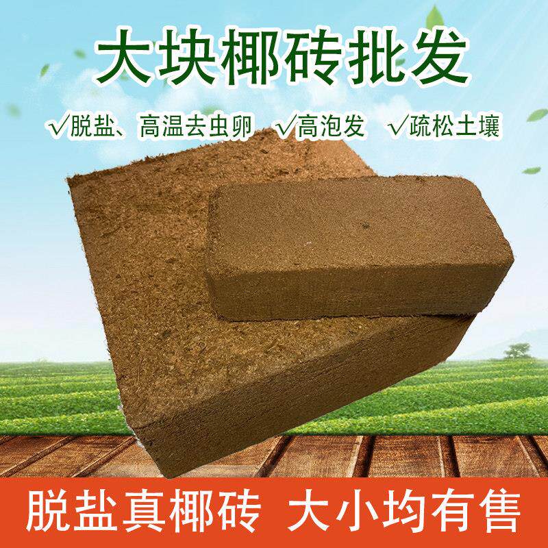 进口椰砖椰壳椰糠土营养育苗爬宠冬眠多肉盆栽种植花菜无土栽培养