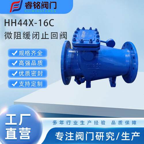 铸钢微阻缓闭止回阀HH44X-100C压止回阀向阀门定制