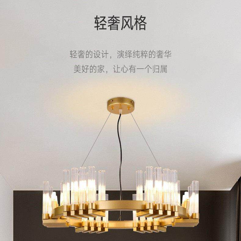 北欧客厅灯具后现简约大气轻奢圆形餐厅灯奢华别墅酒店吊灯Hy