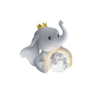 现代简约儿童房装 饰画月球男孩女孩房间壁画卡通大象卧室床头挂画