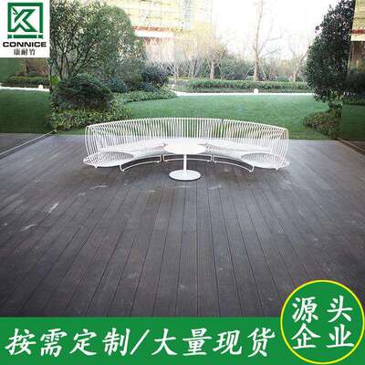 重竹户外地板碳化高耐大波浪槽面公园阳台露天庭院露台铺装地板