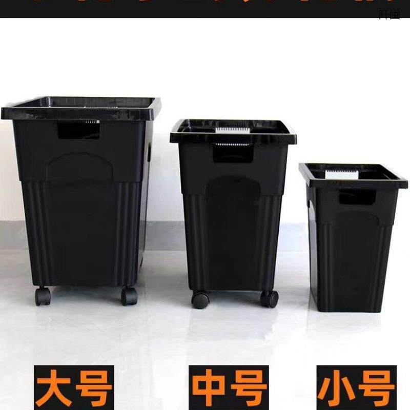 大号法式养花桶塑料带轮子醒花桶防摔个性收纳桶长方形深水鲜花桶
