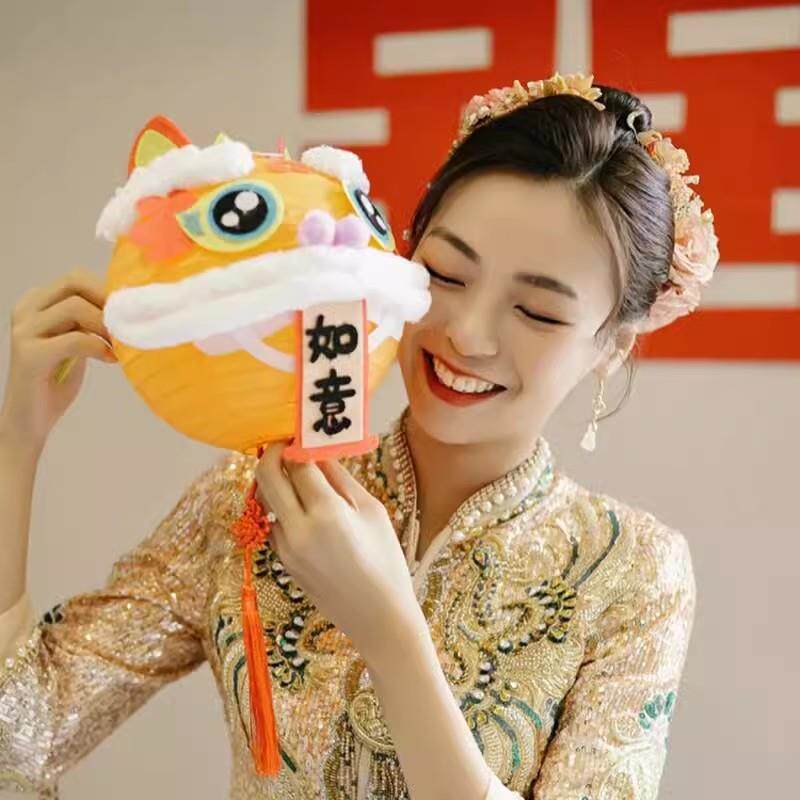 接亲结婚醒狮红喜字灯笼订婚婚礼拍照道具姐妹团伴娘游戏婚房布置