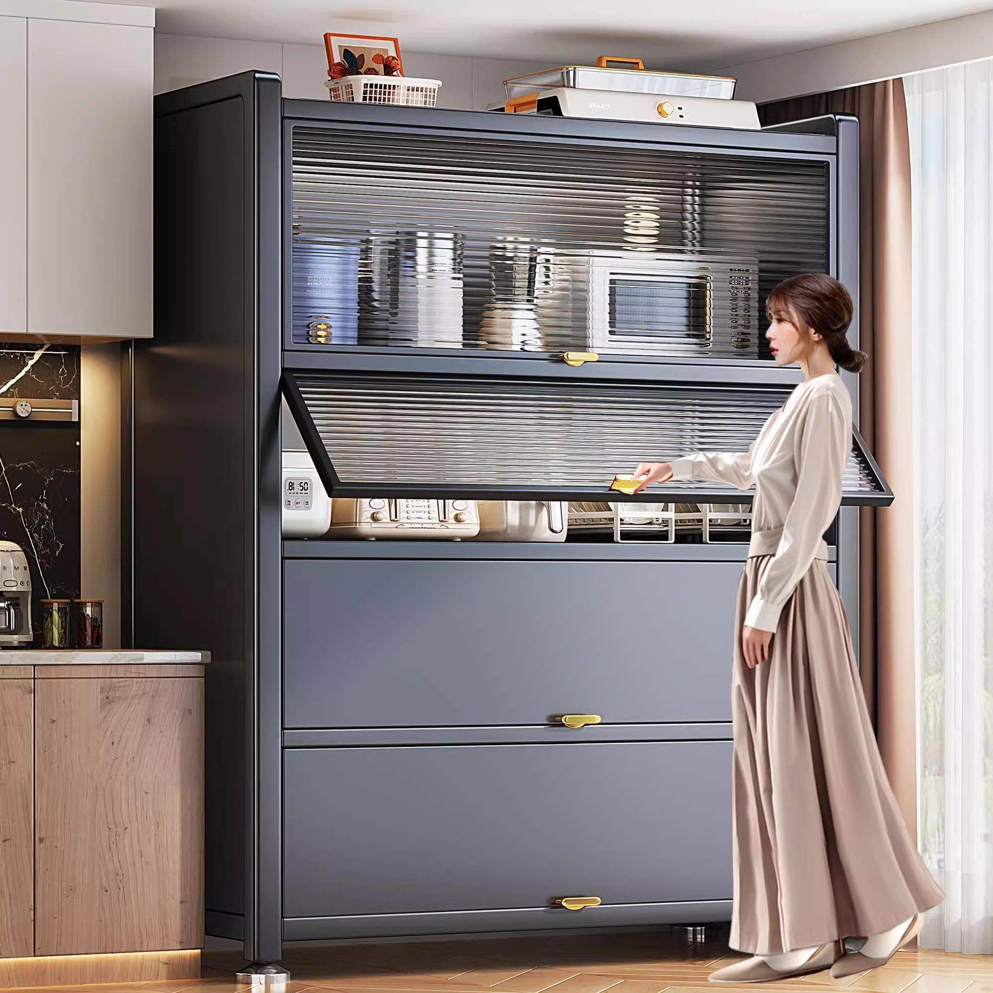 厨房置物架落地多层收纳柜子家用锅碗收纳整体橱柜防尘置物餐边收,厨房/烹饪用具,厨房置物架/置物柜/角架,淘宝优惠券,粉丝福利购,淘宝优惠卷