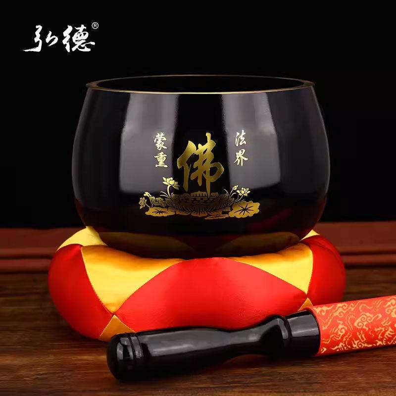 弘德莲花铜磬铜钵修行钵佛音碗颂钵疗愈工具铜庆瑜伽钵法器铜钵盂