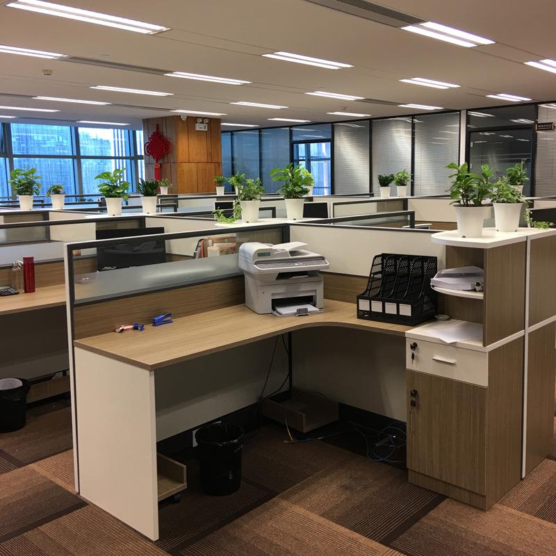 厦门办HX员工工公家具职员办公桌风作位屏隔工脑断卡位桌电桌2人4