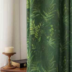 美式田园风格法式墨绿色小清新覆古卧室客厅2024年流行的窗帘纱帘