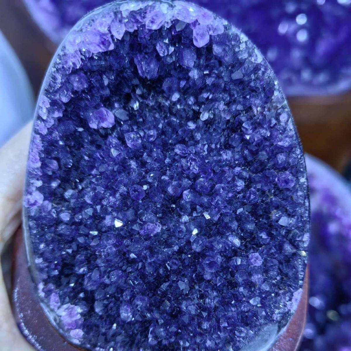 天然乌拉圭紫水晶洞原石紫晶块紫晶簇摆件 紫水晶洞聚宝盆消