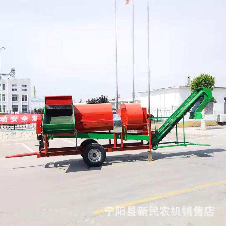河南安阳用花生摘果机拖拉机带动可随走随摘花生去秧机花生脱秧机