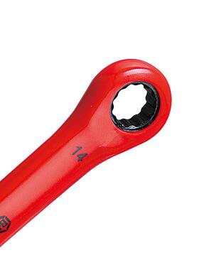 Booher宝合 绝缘梅花棘轮扳手VDE浸塑型快速自动双向汽修扳手工具