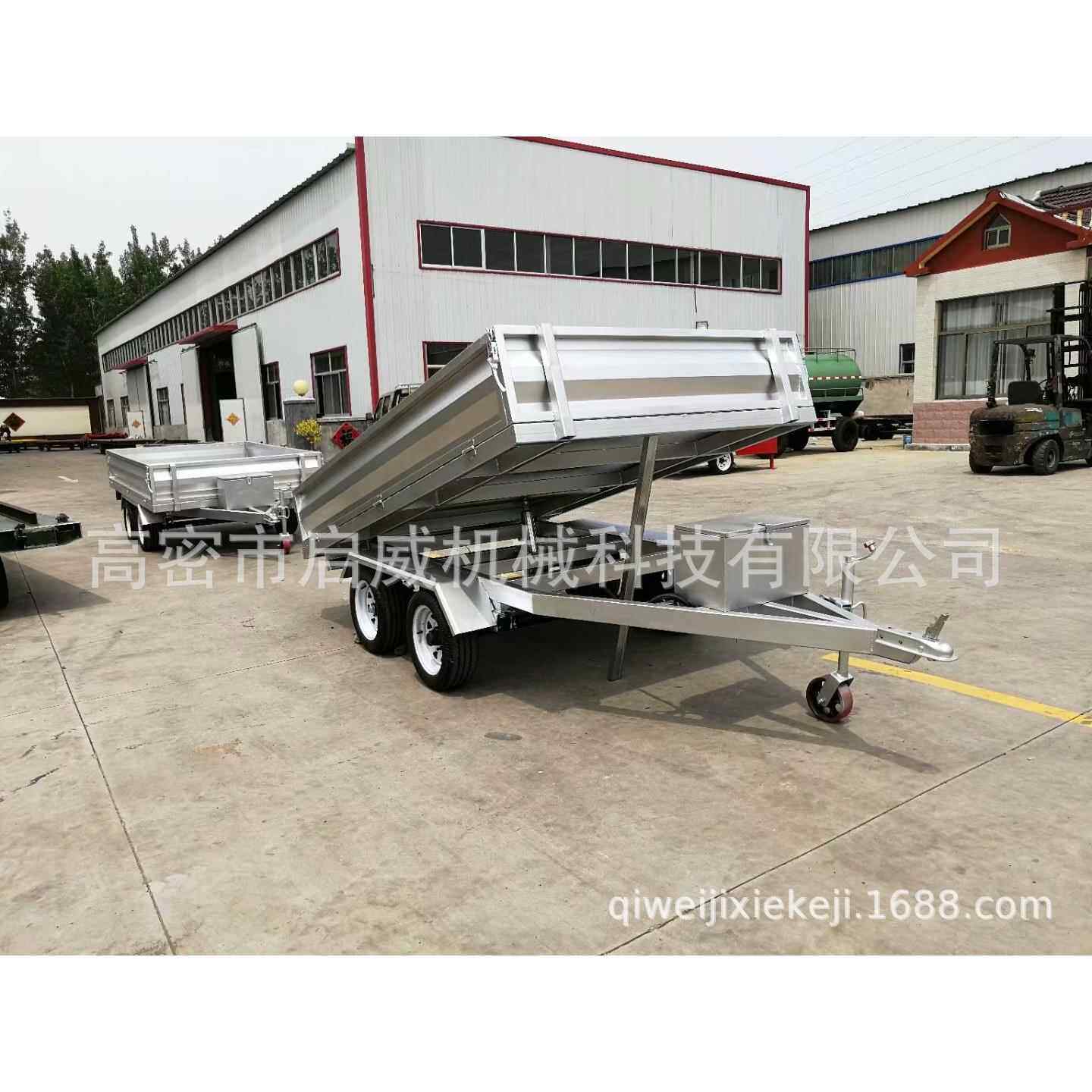 自卸箱板拖车拖拉机拖斗厂家农用拖车配件车轴厂家供应
