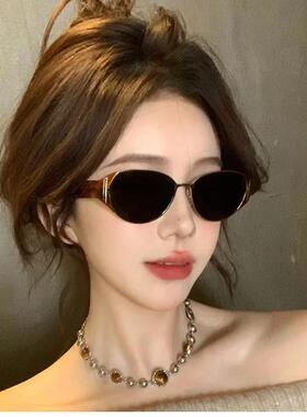 新款巴恩风薯薯镜时尚网红墨镜女防晒复古街拍猫眼太阳镜