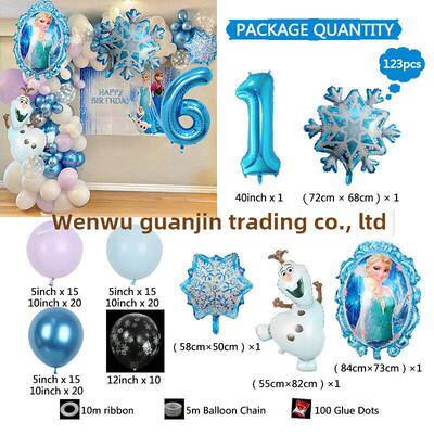 28pcs Frozen Foil Balloons Set Elsa Princess Cartoon Theme P