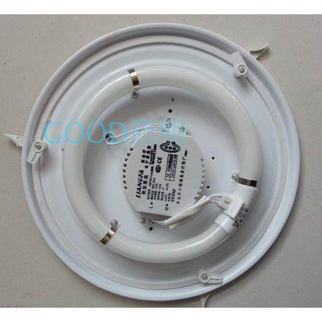 纯白工程吸顶灯面包灯上海驰球环形灯管22W32W40W塑料罩 卡脚包邮